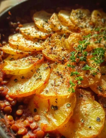 Einfacher veganer Linseneintopf mit frischen Zutaten