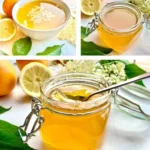Hausgemachtes Holunderblütengelee mit frisch gepresstem Orangensaft
