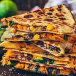 Vegane Süßkartoffel-Quesadillas mit frischem Gemüse