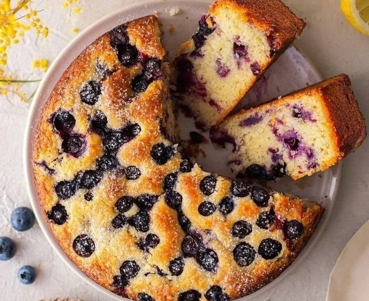 Veganer Zitronen-Blaubeerkuchen mit frischen Zutaten und gesunder Rezeptur