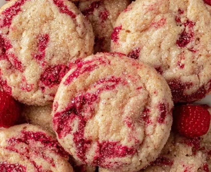 Vegane Zitronen-Himbeer-Kekse auf einem Teller