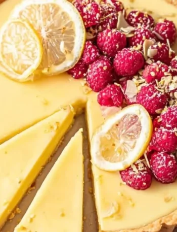 Vegane Zitronentarte mit frischer Zitrone und pflanzlichen Zutaten