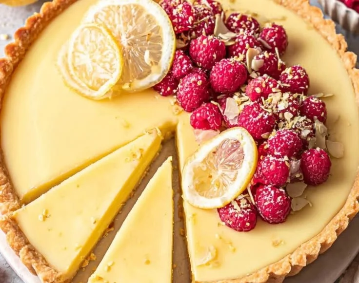 Vegane Zitronentarte mit frischer Zitrone und pflanzlichen Zutaten