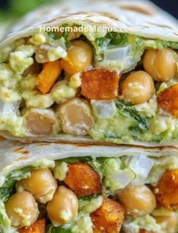 Vegane Kichererbsen-Caesar-Wraps auf einem Teller serviert