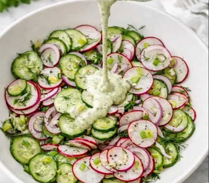 Grüne Göttin Gurkensalat Rezept für einen frischen und köstlichen Salat.