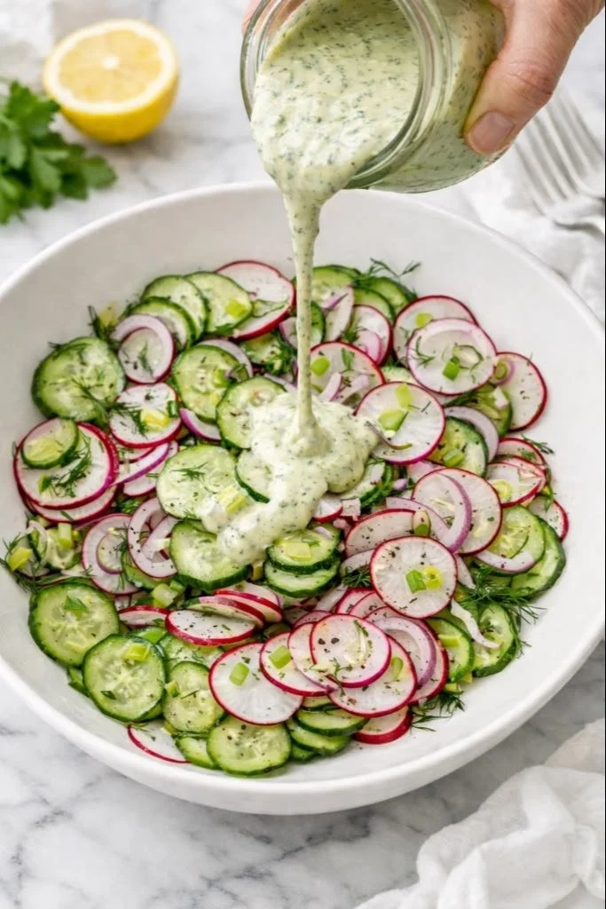 Grüne Göttin Gurkensalat Rezept für einen frischen und köstlichen Salat.