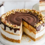No-Bake Veganer Schokoladen-Erdnussbutter-Cheesecake in einer Dessert-Schale