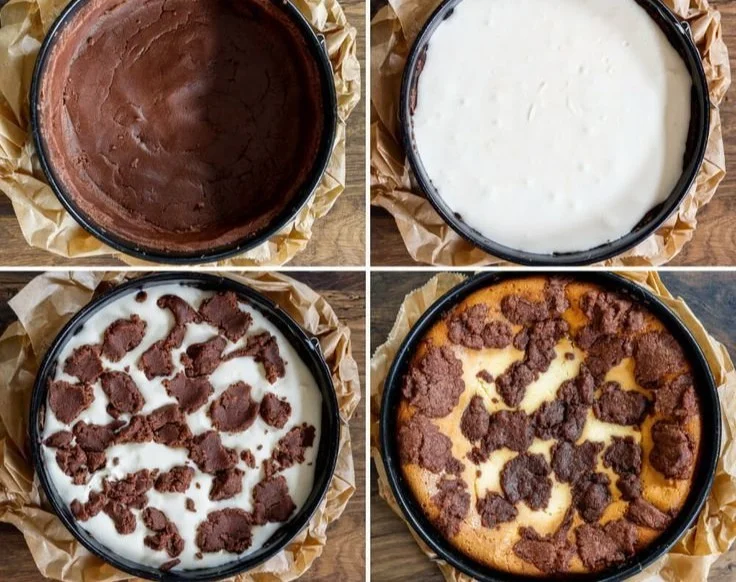 Köstlicher Russischer Zupfkuchen mit schokoladiger Krume und Käsefüllung