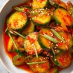 Schnelle Gurken-Kimchi mit frischen Zutaten und würziger Marinade