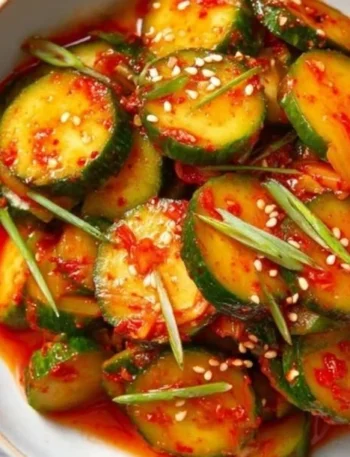 Schnelle Gurken-Kimchi mit frischen Zutaten und würziger Marinade