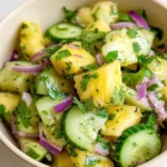 Erfrischender Ananas-Gurkensalat mit frischen Zutaten