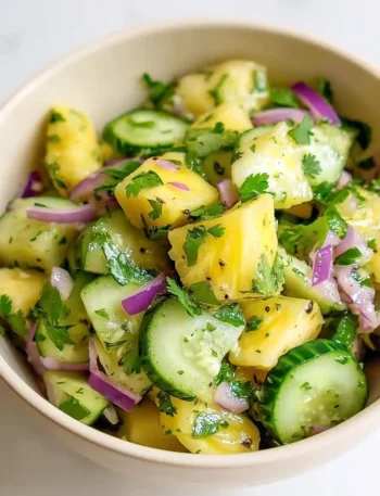 Erfrischender Ananas-Gurkensalat mit frischen Zutaten
