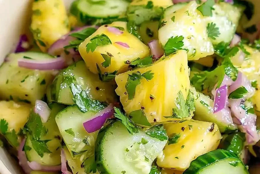Erfrischender Ananas-Gurkensalat mit frischen Zutaten