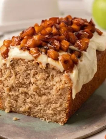 Veganes Apfelbrot mit frischen Äpfeln und Gewürzen, perfekt zum Genießen.