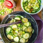 Cremiger asiatischer Gurkensalat mit frischen Zutaten und einzigartigem Dressing