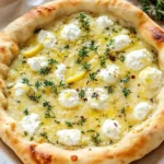 Zitronenpizza mit frischem Zitronenbelag auf knusprigem Teig
