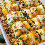 Zucchini Enchilada Roll Ups einfach zubereitet mit frischen Zutaten