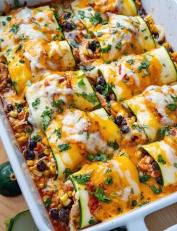 Zucchini Enchilada Roll Ups einfach zubereitet mit frischen Zutaten