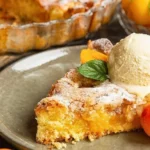 Saftiger Mirabellenkuchen lothringer Art, frisch gebacken und serviert