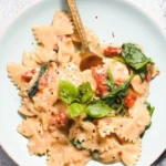 Vegane Sonnengetrocknete Tomaten-Pasta mit frischen Kräutern und Nüssen