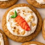 Vegane Karottenkekse frisch gebacken auf einem Teller