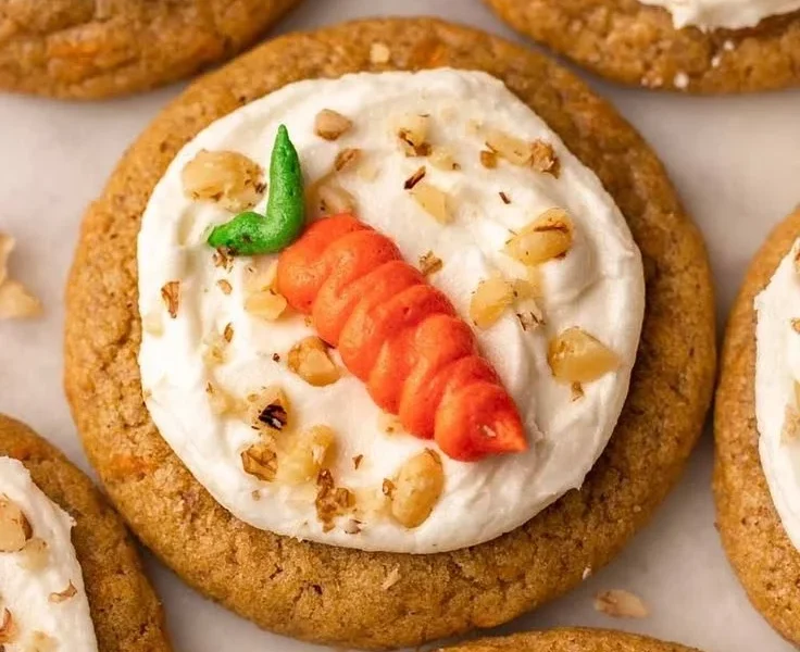Vegane Karottenkekse frisch gebacken auf einem Teller