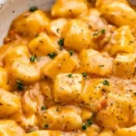 Zubereitung von Marry Me Tofu in einer attraktiven Präsentation.