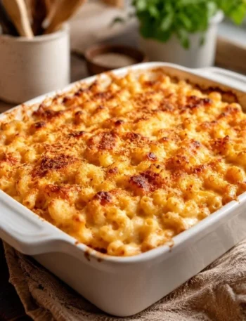 Hohe Proteine veganes Mac and Cheese Gericht in einer Schüssel