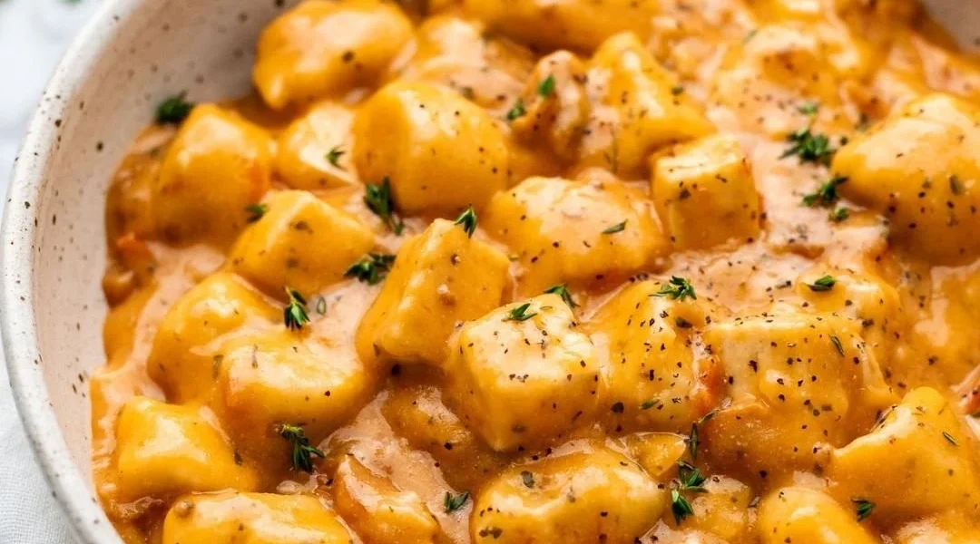 Marry Me Crispy Tofu mit Gnocchi - vegane und milchfreie Speise