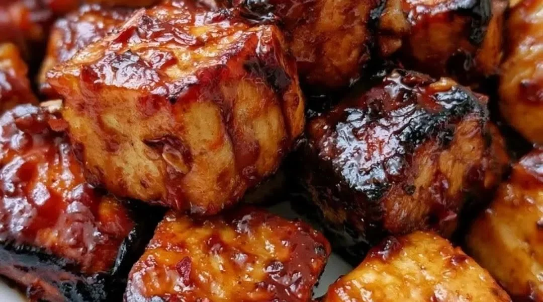 Schnelles Skillet BBQ Tofu-Gericht für eine einfache und schmackhafte Zubereitung.